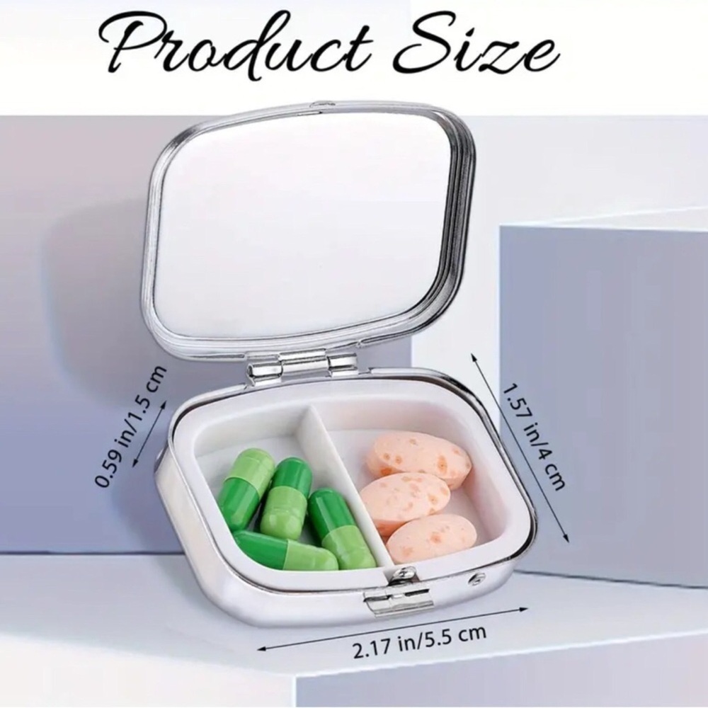 Hummingbird Flower Garden Whimsical Multi-Use Mirrored Pill Box Container - Picture 5 of 7